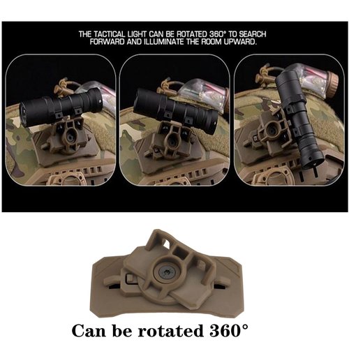 Portable Helmet Flashlight Adapter Mount Flashlight Bracket (Green)