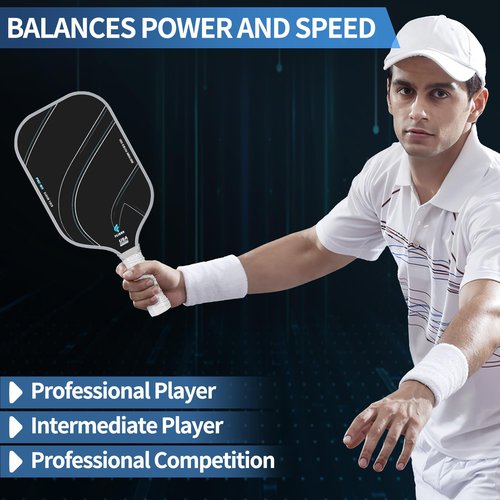 Fligon Pickleball Paddles Carbon Fiber T700 Surface USAPA Approved Pickleball Paddle Enhanced Grip & Spin Featuring 16MM Polypropylene Honeycomb Core Perfect for Beginner and Advanced Players（Grey）