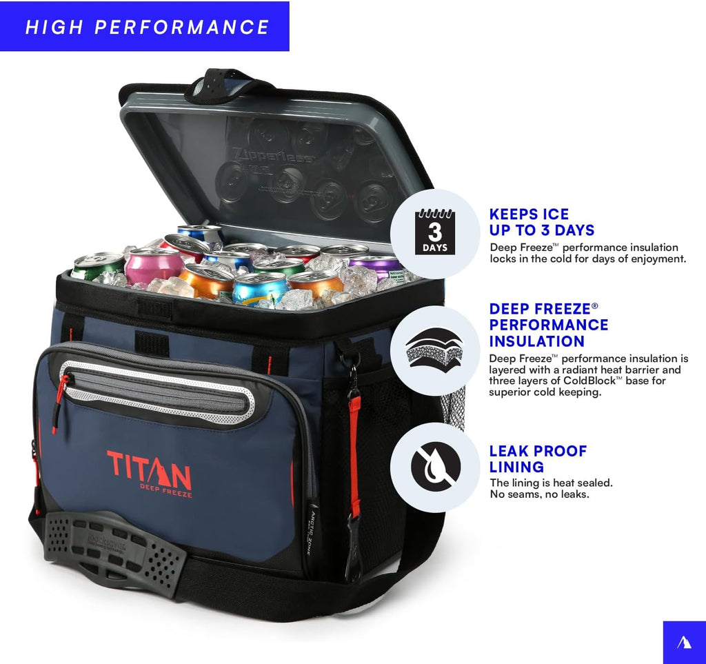 Titan by Arctic Zone Deep Freeze Cooler - Zipperless Design with Superior Insulation | Durable HardBody Liner