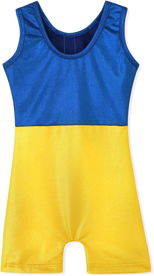 HOZIY Gymnastics Leotards - Sparkly Mermaid Biketard for Girls | Green, Red & Hot Pink Polka Dots