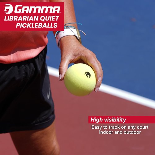 Gamma Librarian Foam Pickleball Balls - Low-Noise Practice Balls with True Bounce | Yellow Foam, Available in 48 Box, 3 Pack, or 6 Pack