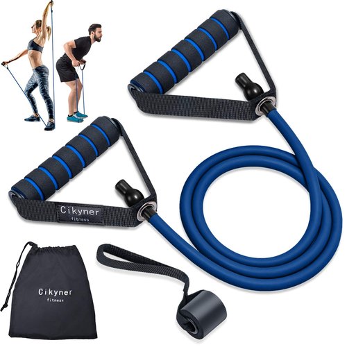 Cikyner Resistance Bands, Resistance Tubes Resistance Bands with Handles Exercise Bands, Ideal for Home Gym Physical Therapy Strength Training Muscle Toning, Door Anchor & Bag Included (Blue)