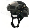 LEJUNJIE Tactical MICH 2000 Fast Helmet with Clear Riot Visor Face Shield Sliding Goggles for Airsoft Paintball CS War Games Outdoor Sports