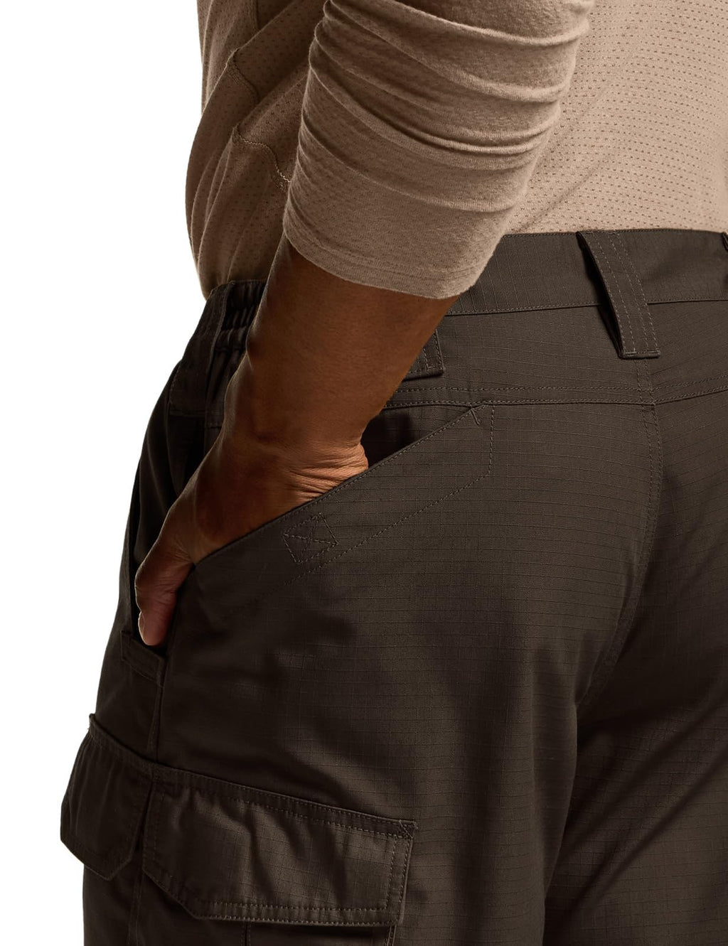 CQR Men's Tactical Pants, Water Resistant Ripstop Cargo Pants, Lightweight EDC Work Hiking Pants, Outdoor Apparel, Raider Mag Pocket Dark Brown, 30W x 32L