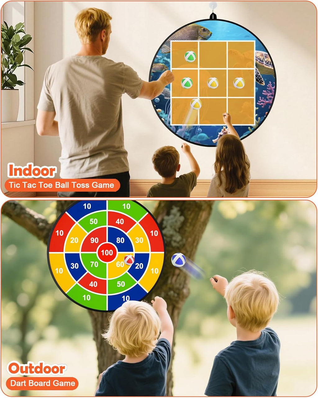 Skiennix 2-in-1 Outdoor Giant Tic Tac Toe & Bean Bag Toss Game - Fun for Kids & Adults | Perfect for Yard Parties