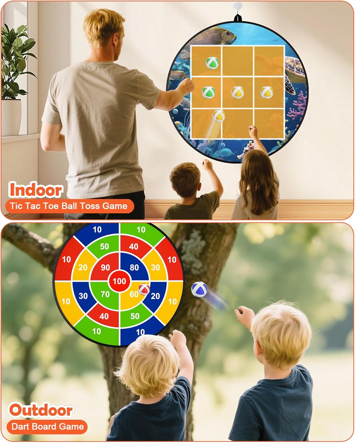 Skiennix 2-in-1 Outdoor Giant Tic Tac Toe & Bean Bag Toss Game - Fun for Kids & Adults | Perfect for Yard Parties
