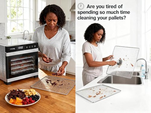 Cosori Silicone Dehydrator Tray Liners - 12x13 Inch Reusable Non-Stick Mesh Sheets | 6-Pack for Jerky, Herbs & Fruit
