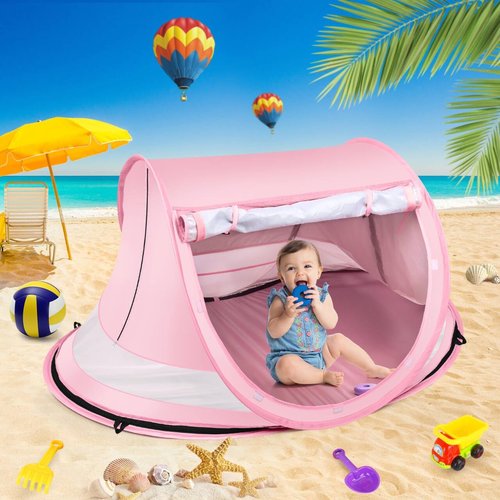 Baby Beach Tent - Large Pop-Up Sun Shade with Mosquito Net | Portable UPF 50+ UV Protection for Infants