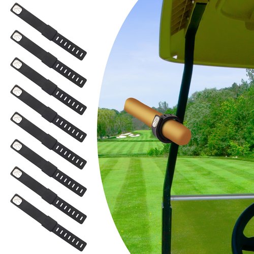 Frstem 8 Pack Magnetic Holder for Golf Cart, Black Golf Cart Accessories Fits 34 to 70 Ring Gauge Portable Clip Holder Golf Gifts for Men Outdoor Fishing, Grilling, Camping & Traveling