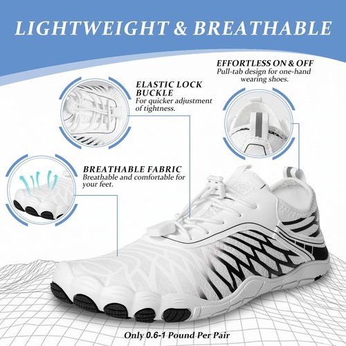 Barefoot Shoes for Women & Men, Grounded Walking Hiking Barefoot Shoes, Wide Toe Box Non-Slip Water Athletic Footwear, Comfortable Vitality Barefoot Footwear, Trail Running Sneakers Unisex.