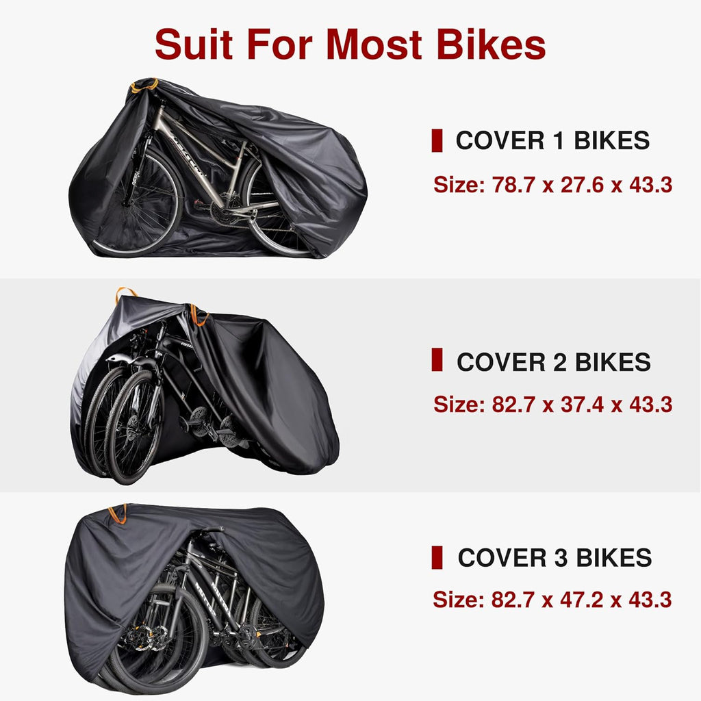 Puroma Bike Cover - Waterproof Outdoor Storage for 1-3 Bikes | UV, Dust & Wind Protection with Lock Hole
