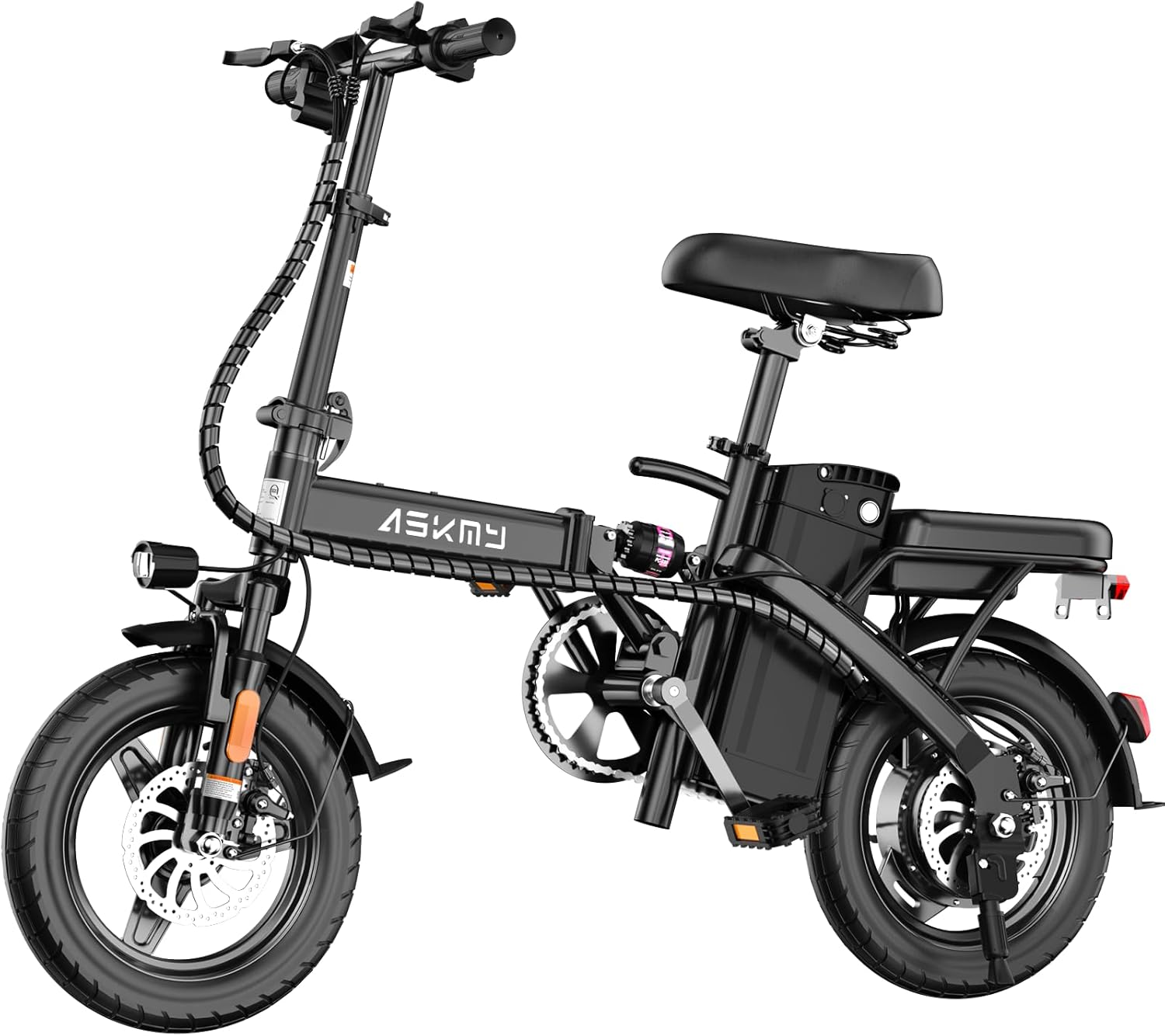 REOCRO Foldable Electric Bike - 700W Peak Motor, 48V Removable Battery, 14" Mini E-Bike for Commuting