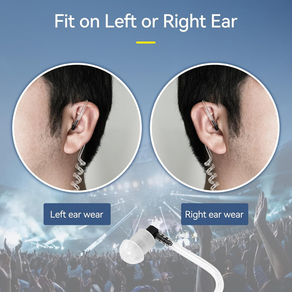 Retevis Walkie Talkie Earpiece - AI Active Noise Reduction, Rechargeable, 2 Pack | Compatible with RT22, RT21, H777H