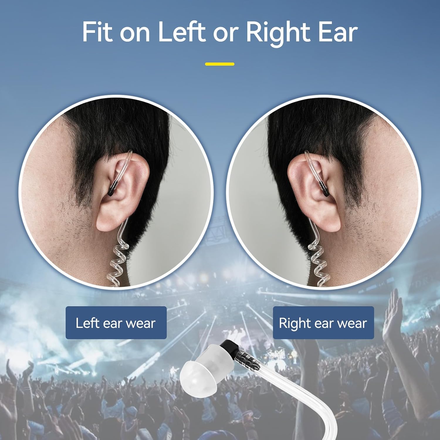 Retevis Walkie Talkie Earpiece - AI Active Noise Reduction, Rechargeable, 2 Pack | Compatible with RT22, RT21, H777H