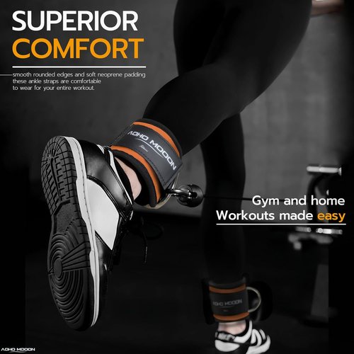 Comfortable Adjustable Ankle Straps - Glute Cuff for Cable Machines | One Size Fits All