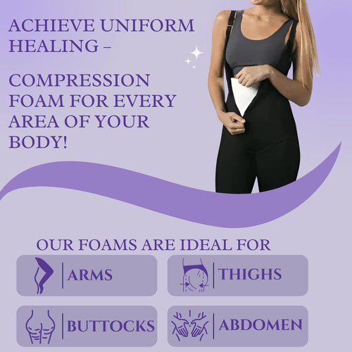 ContourMD Medical Grade Post Lipo Foam Compression Sheets – Post Surgery Compression Garment After Liposuction, Tummy Tuck, AB Flattening, BBL, & More – Surgery Recovery Supplies (2-Sheet Set)