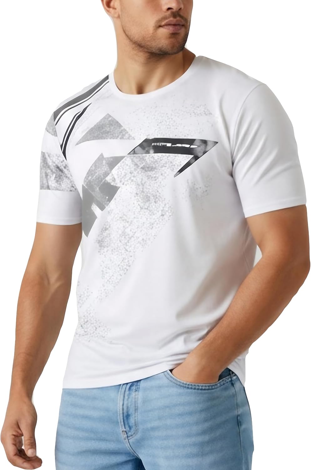 RPOVIG Men's Athletic T-Shirts - 5 Pack Moisture-Wicking Gym Tops for Running | Short Sleeve