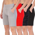 Real Essentials Women's Bermuda Shorts - 9" High Waisted with Pockets | Casual Athletic (Plus Sizes Available)