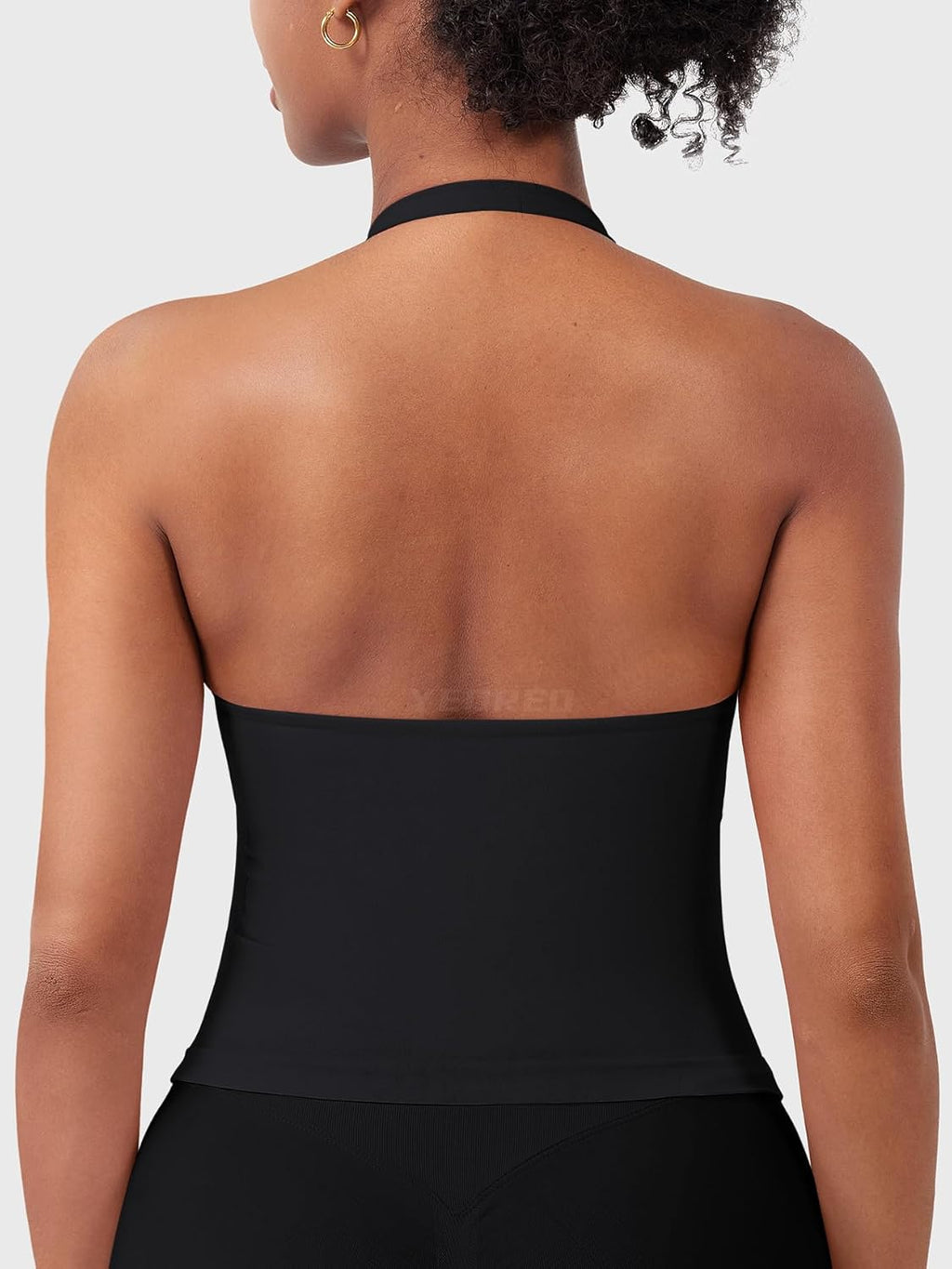 YEOREO SoftHue Women's Halter Tank Top - Backless Scoop Neck with Built-in Bra | Gym Crop Top