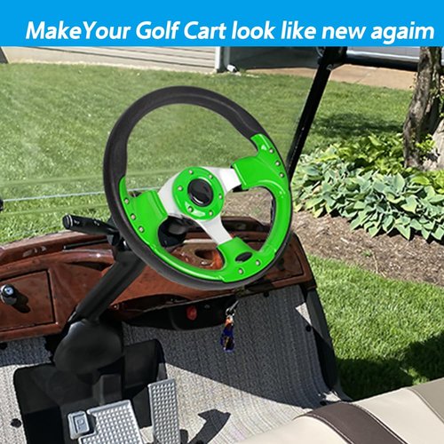 SPAORCCO Universal Golf Cart Steering Wheel fit most EZGO TXT RXV, Club Car DS Precedent, Yamaha G8 G9 G11 G14 G16 G19 G21 G22 G29 Drive Golf Cart…