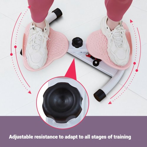 330 lbs Noiseless Anti-Slip Waist Twister Board - Ab Machine with Resistance Bands for Core Exercise & Slimming Waist, Home Gym Equipment Women & Men