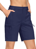 MAGCOMSEN Women's Hiking Shorts - Quick Dry Lightweight Athletic Shorts with 4 Pockets | Summer Casual Running Wear