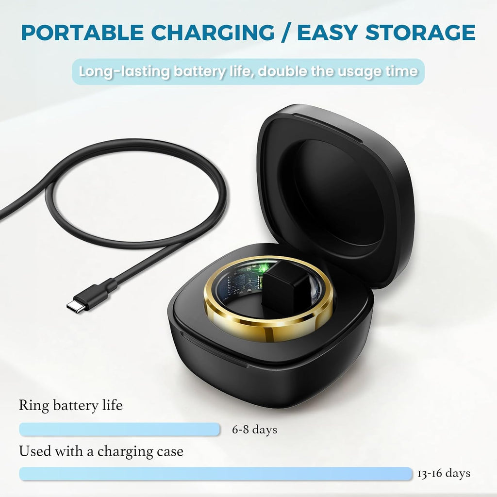 Skiennix Smart Ring - Fitness Tracker with Blood Pressure & Heart Rate Monitoring | Waterproof, Size 8