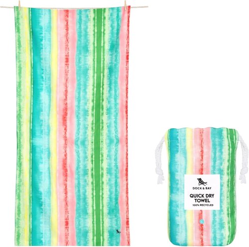 Dock & Bay Beach Towel - Quick Dry & Sand Free - Compact & Lightweight - Watermelon Sugar - Large (160x90cm)