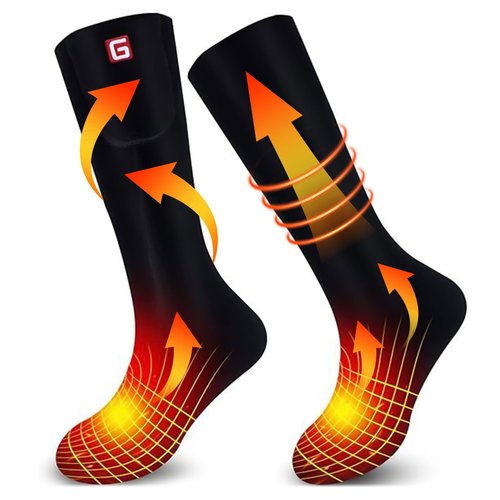 GEMSTONEGO Heated Socks for Men Women Electric Rechargeable Winter Heated Socks Warm Cotton Thermal Socks for Riding Camping Hiking Skiing Hunting
