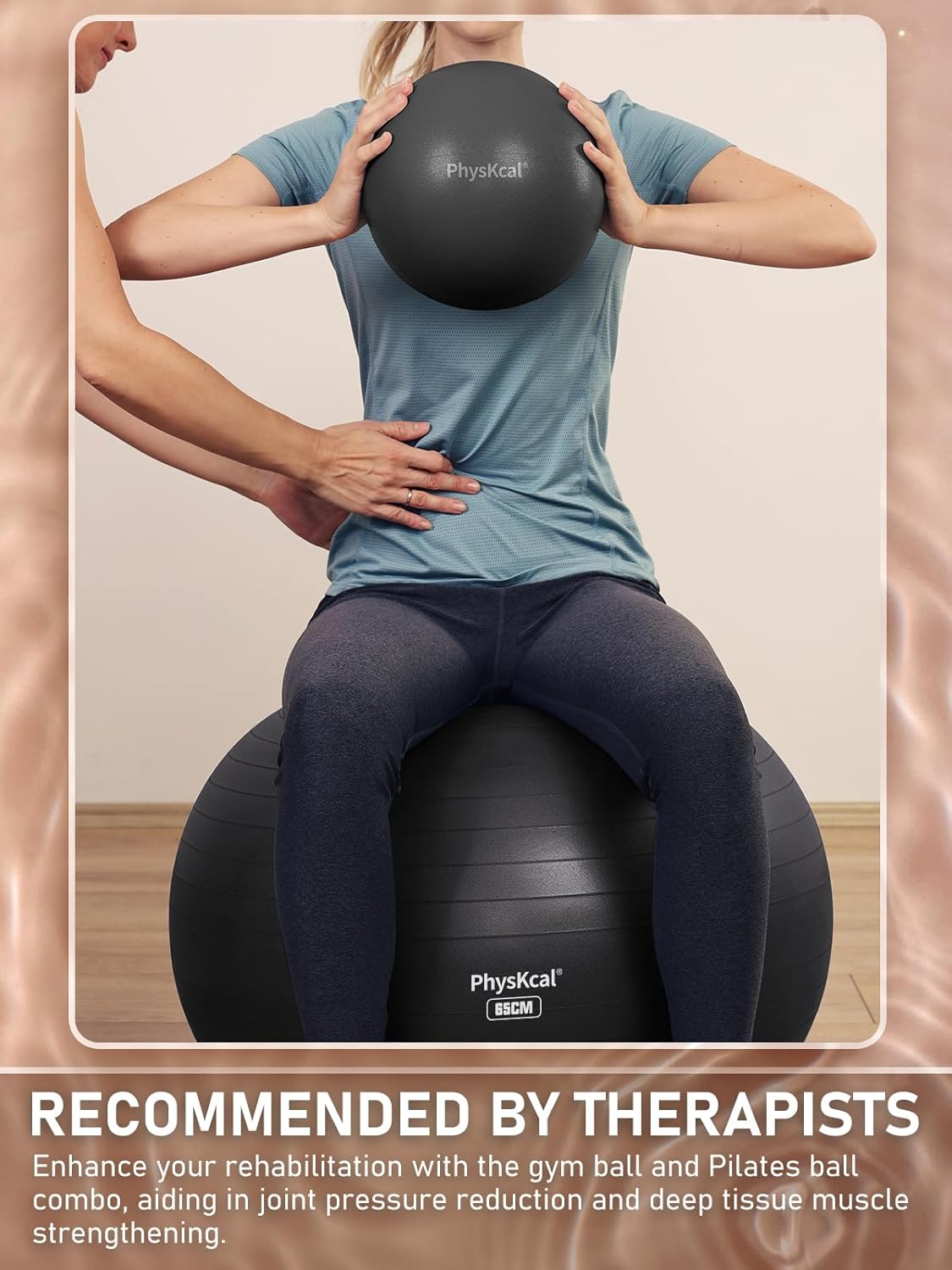 PhysKcal Yoga Ball - Versatile Fitness Ball for Exercise, Pilates & Therapy | 4 Sizes Available