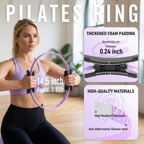 JKSHMYT Pilates Ring, Pilates Equipment- 14.5" Home Pilates,Starter Sets,Better me Essentials Magic Pilates for Workouts
