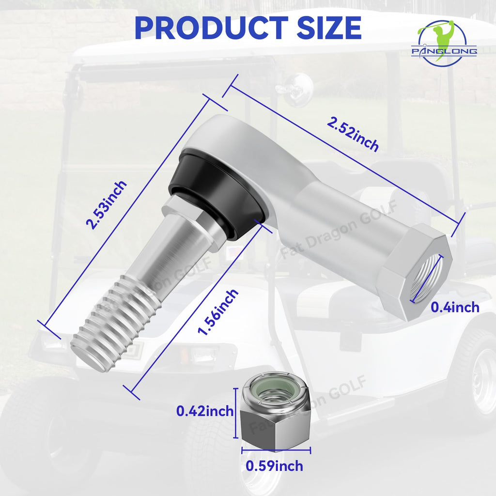 Panglong EZGO Tie Rod Ends, EZGO TXT Ball Joint Tie Rod End Kit-2PCS, for 2001-UP 36V EZGO TXT Golf Carts, Include Driver and Passenger Side, OEM Reference #70902-G01, 70902-G02