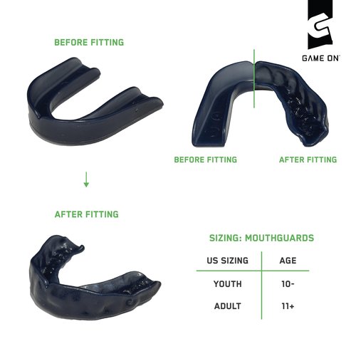 Game On Mouthguards - Only ADA Accepted Strapless Adult Sports Mouth Guard for Football, Basketball, Lacrosse, Hockey - Superior Protection, Comfortable Fit (Braces Mouthguard) (Adult, Clear)