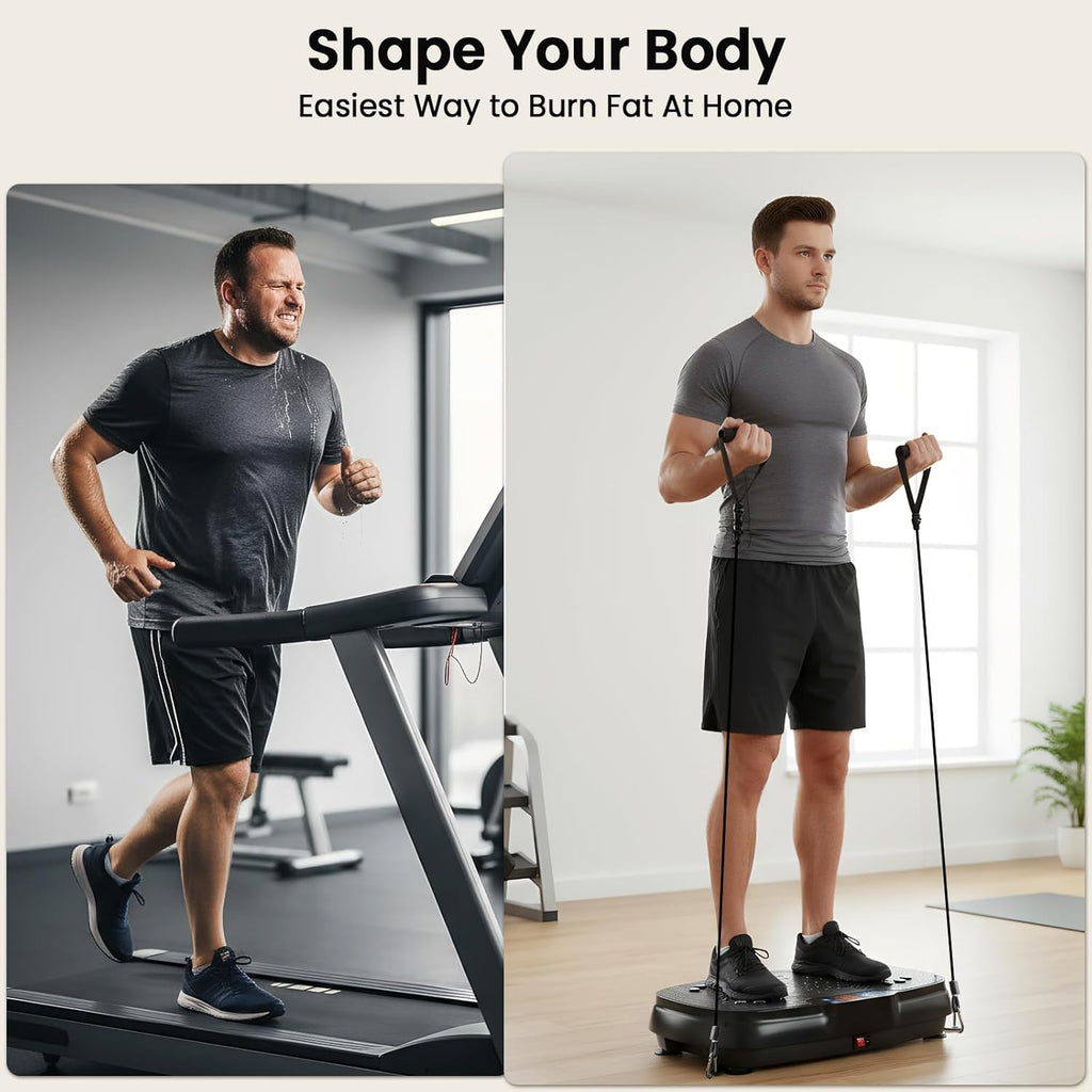 TISSCARE Vibration Plate Exercise Machine - Whole Body Workout Platform for Weight Loss & Lymphatic Drainage, 400lbs Capacity