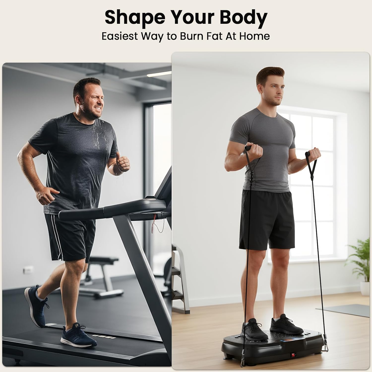 TISSCARE Vibration Plate Exercise Machine - Whole Body Workout Platform for Weight Loss & Lymphatic Drainage, 400lbs Capacity