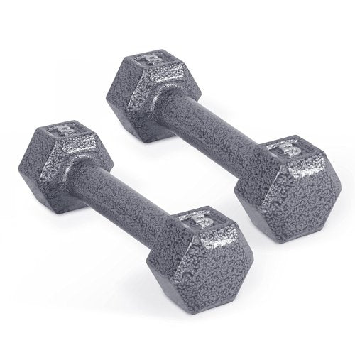 CAP Cast Iron Hex Dumbbell, Pair, 5 lb