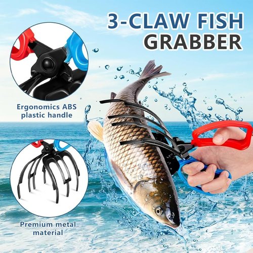 FXOICMI Fish Gripper Tool - Non-Slip Metal Fishing Pliers for Easy Catch & Release | Lightweight Design