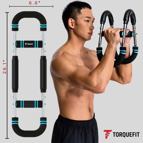 Twister Arm Trainer, Adjustable Resistance Levels, Chest & Arm Workout Equipment for Men & Women, Anti-Slip, Sweat-Resistant Handles and Travel Bag, 88 lbs – Intermediate (66/77/88 lbs).