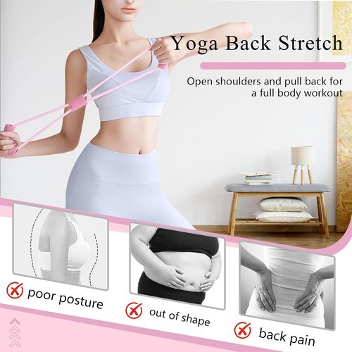 Figure 8 Resistance Bands by [Brand Name] - 2 Pack Workout Stretch Bands for Arm, Back & Shoulder Fitness