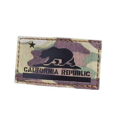 Infrared IR California Republic State Flag 3.5x2 IFF Tactical Morale Touch Fastener Patch (Multicam)