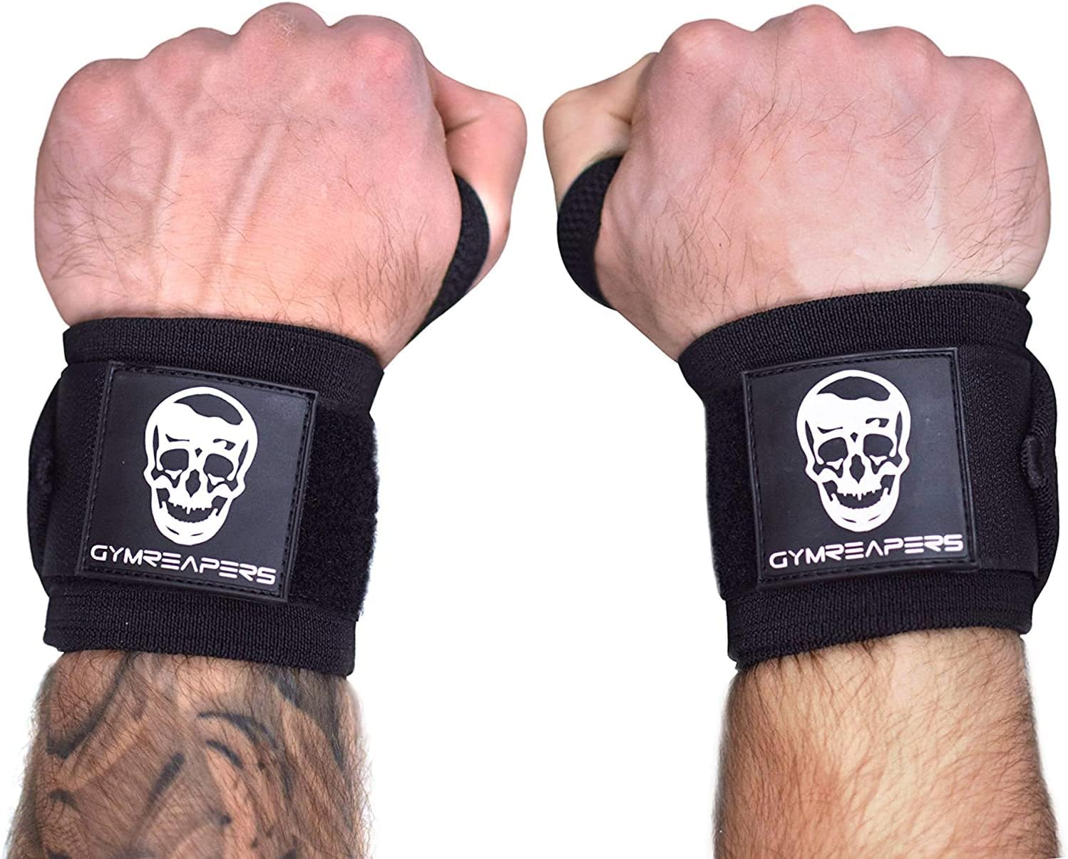 Skiennix Wrist Wraps - Heavy Duty 18-Inch Weightlifting Support With Thick Thumb Loop | Ideal for Powerlifting & Bodybuilding