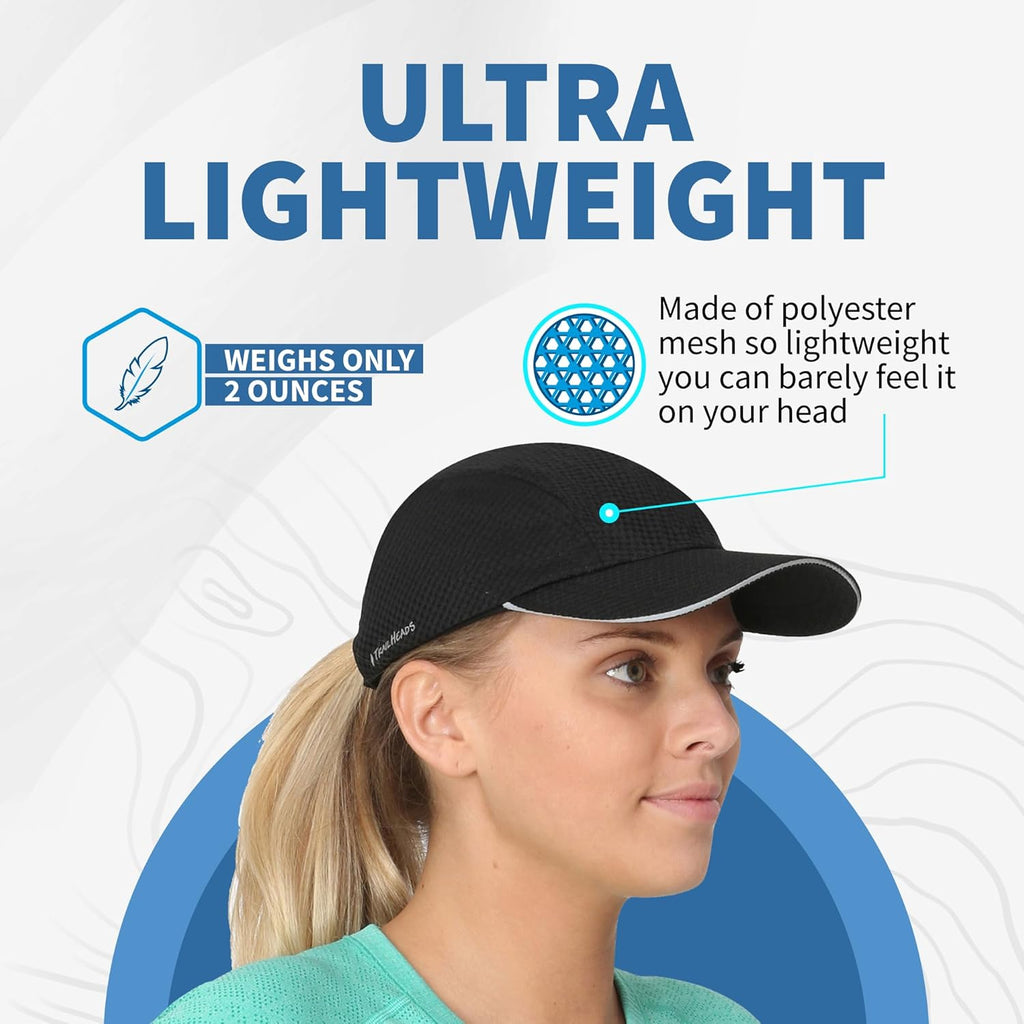 TrailHeads Women's Running Cap - Lightweight Quick-Drying Mesh Hat with Reflective Trim