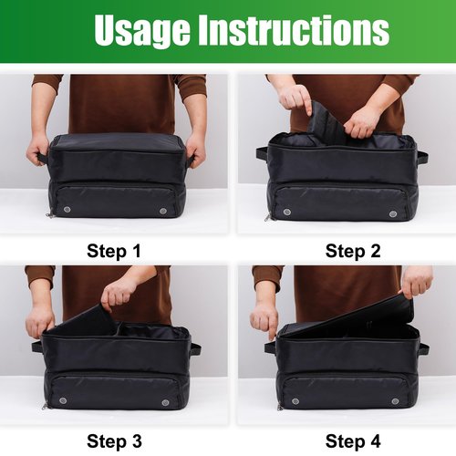 UFHUFH Golf Trunk Organizer Storage with Separate Compartment for 2 Pair Shoes Up to US Mens 16,2 Layer Golf Trunk Organizer,Waterproof Car Trunk Locker for Balls, Tees,Gifts for Golfers