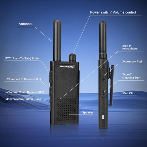 Baofeng T26 Walkie Talkies - Long Range Two-Way Radios with Rechargeable Battery & Earpieces | Compact Design