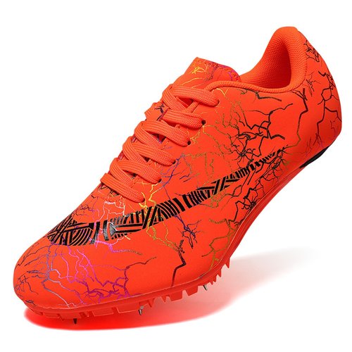 AOLEXWU Track Spike Shoes - Professional 8-Spike Running Spikes for Men Women Sprint Training Competition Orange