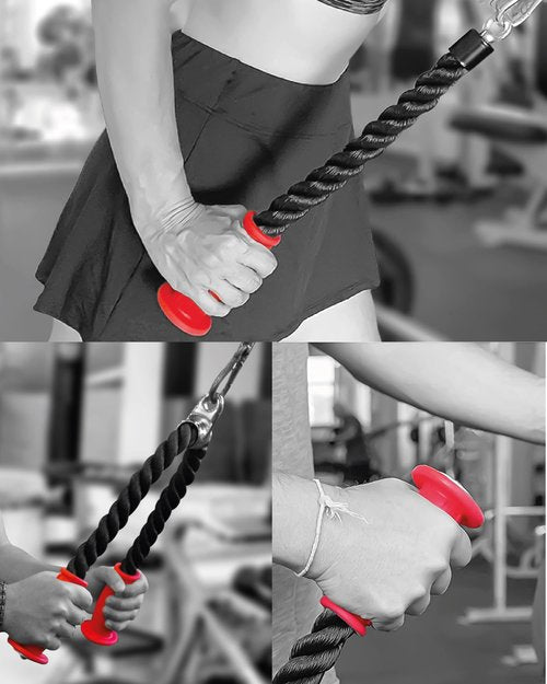 THEFITGUY 2 Ergonomic Tricep Ropes | 30" & 16.5" | Non-Slip Cable Attachment | Wrist Pressure Relief | Grip Strength, Forearm Activation | Home & Commercial Gym Accessory, For Cable Machine, Smart Gym