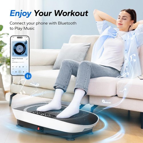 MERACH Vibration Plate Exercise Machine - Whole Body Workout Equipment with Bluetooth & Silicone Pedal | Home Fitness Platform