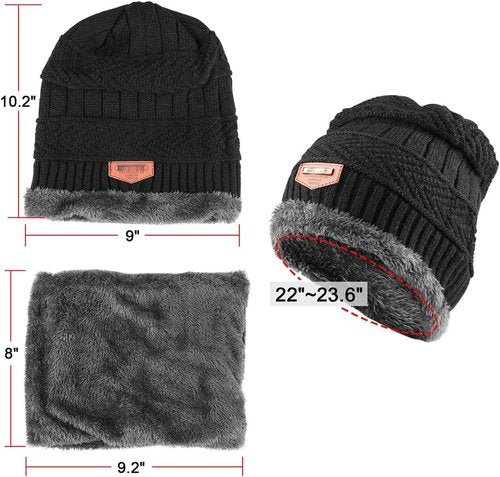 KRATARC Winter Warm Scarf, Beanie Hat, Knit Gloves & Neck Gaiter Set for Adults | Outdoor Essentials