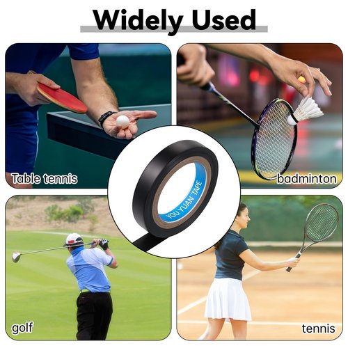 EupHHonycs 2Pcs Grip Finishing Tape Tennis Racket PVC Racquet Finishing 0.4Inch ×10.93 Yards Badminton Racquet Grip Racket Wrap Tape for Tennis Badminton