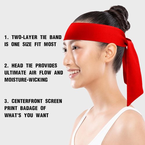 Head Ties Adjustable Sports Sweatband - 3 Pack Ninja Headbands for Men & Women | Wicking Workout Gear